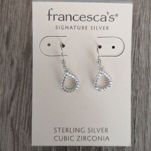 925 Sterling Silver Rhinestone earrings NWT